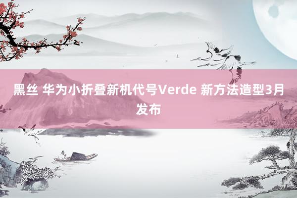 黑丝 华为小折叠新机代号Verde 新方法造型3月发布